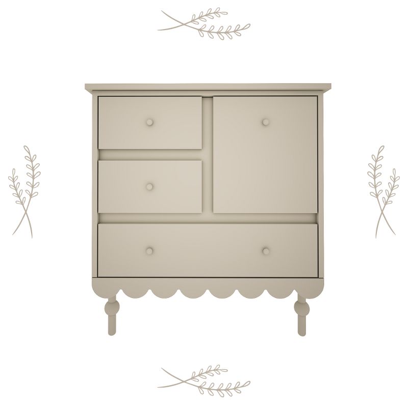 commode babushka olive, vintage babykamer meubel