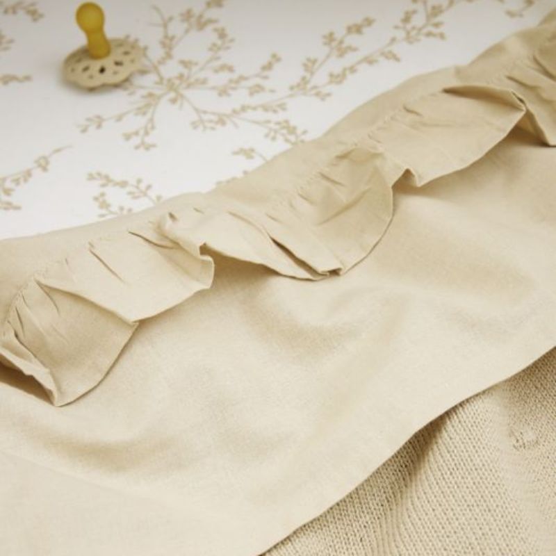 wieg en ledikantlaken sand ruffle