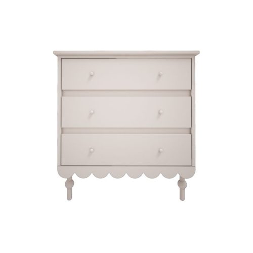 witte commode met ronde vormen, commode babushka woodluck