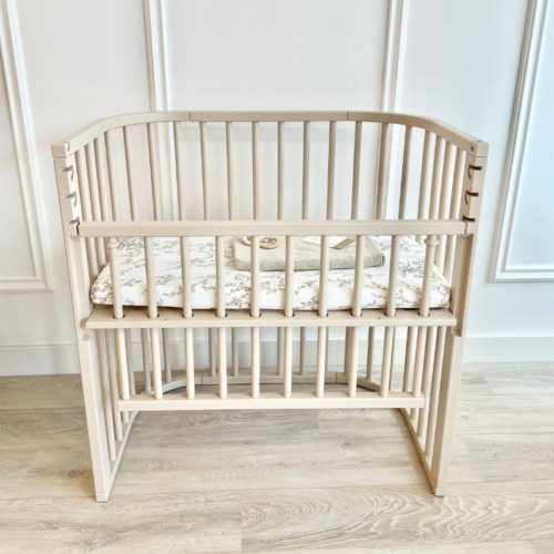 beige co sleeper aanschuifbed - beige wiegje - beige co-sleeper - beige babybedje -beige babykamermeubel