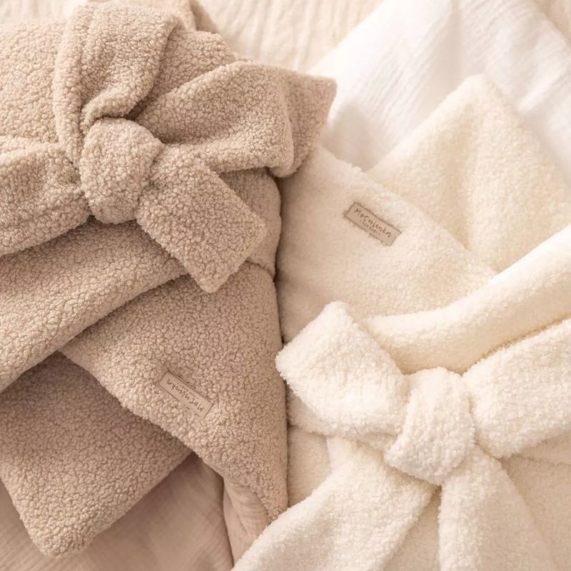 wikkeldeken teddy cappuccino en creme