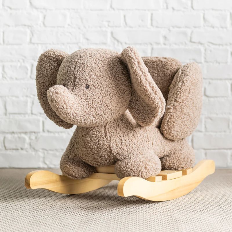 schommelpaard olifant teddy taupe nattou, wipstoel baby, baby bouncer teddy olifant
