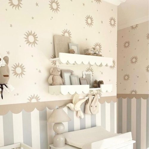 wall shelves babushka wit, wand planken met ronde vormen, regenboog vorm plankje kinderkamer