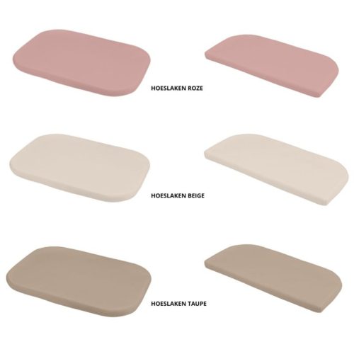 Hoeslaken 5-1 babybed, babybed hoeslaken, roze hoeslaken, beige hoeslaken, taupe kleurige hoeslaken