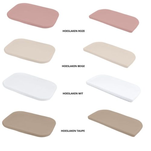 Hoeslaken 5-1 babybed, babybed hoeslaken, roze hoeslaken, beige hoeslaken, taupe kleurige hoeslaken, wit kleurige hoeslaken