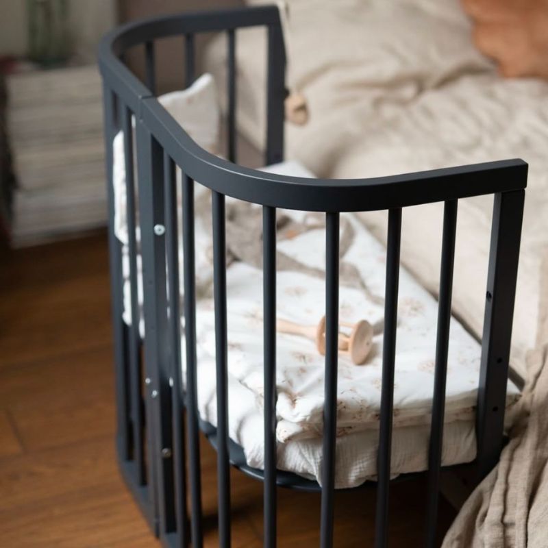 5-1 babybed zwart, cp-sleeper, babybox, babywieg, waldin babybed