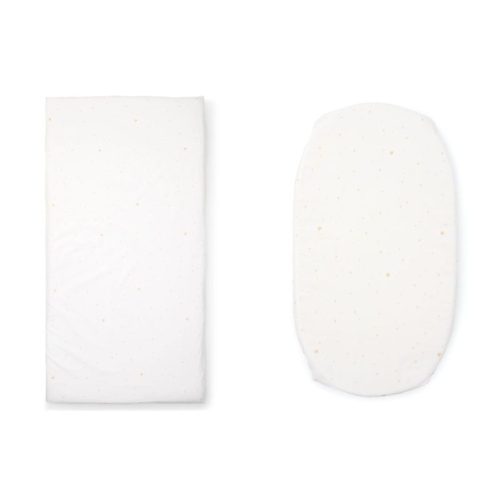 hoeslaken wieg en ledikant, ovaal hoeslaken, ovaal wieglakentje, mozesmand hoeslakentje, ledikant hoeslaken, rechthoek babybed hoeslaken, poetreekids, kinderbed hoeslaken met sterretjes print