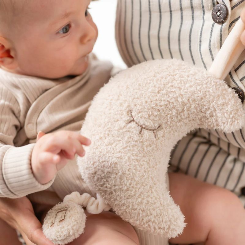 muziekknuffel maan, teddy muziekknuffel, babyknuffel, teddy knuffel, knuffel maan, knuffel met muziek