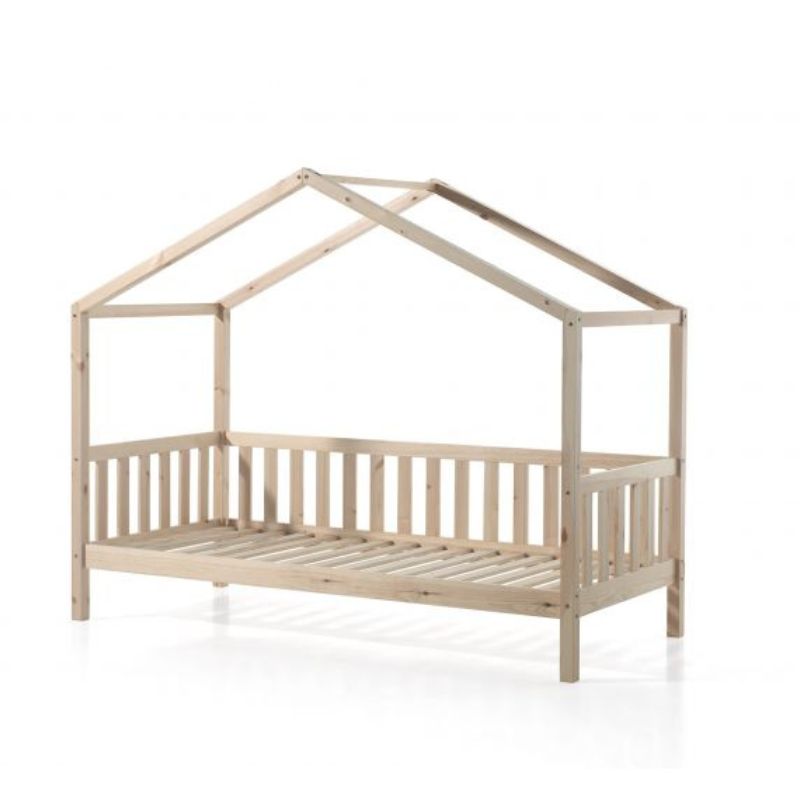 Peuterbedje dallas naturel, naturel peuterbedje, kinderbedje, peuterbedje met dak