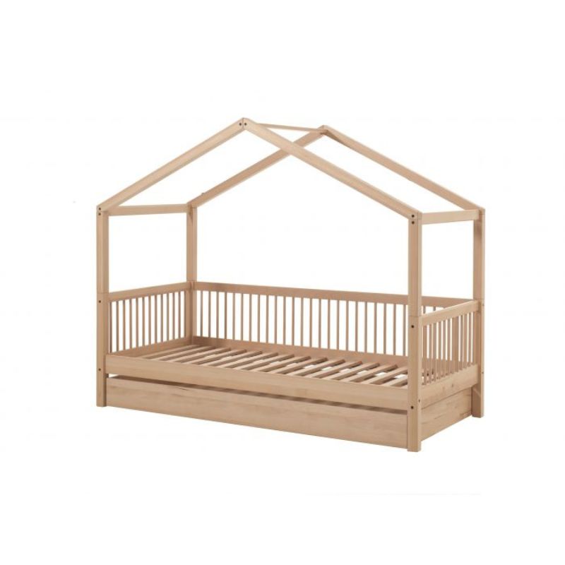 Peuterbedje dallas naturel, naturel peuterbedje, kinderbedje, peuterbedje met dak