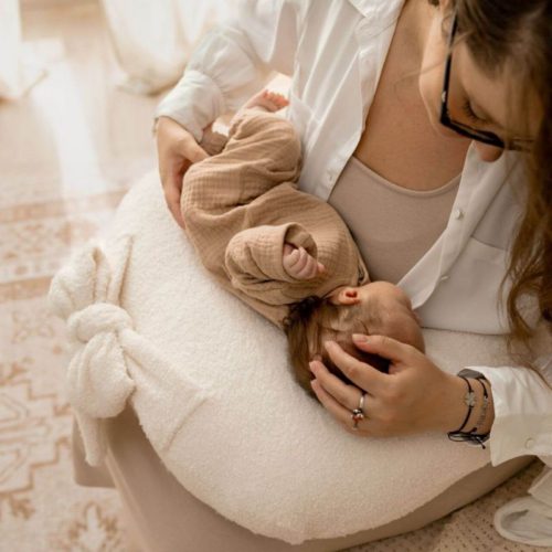 voedingskussen teddy baby, Voedingskussen off-white, Voedingskussen white teddy