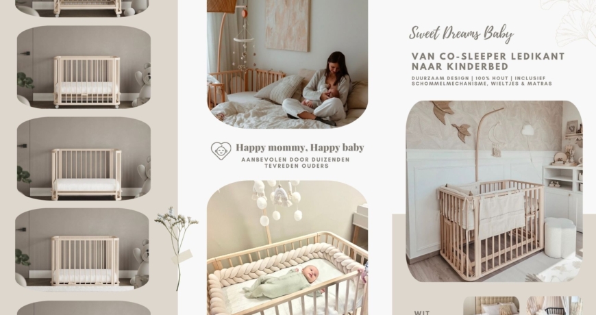 co-sleeper ledikant wieg box peuterbed babyrace, doorgroeiledikant, meegroei wieg, meegroeibed, meegroei babybedje, meegroei cosleeper, transformeerbaar babybed, houten aanschuifbedje, houten ledikant en peuterbed, houten cosleeper, houten wieg, grote co-sleeper