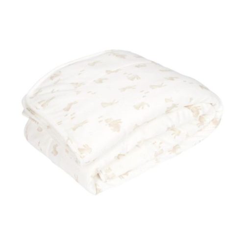 newborn deken baby bunny littledutch, ledikantdeken met konijnen print, wiegdeken met konijnen print